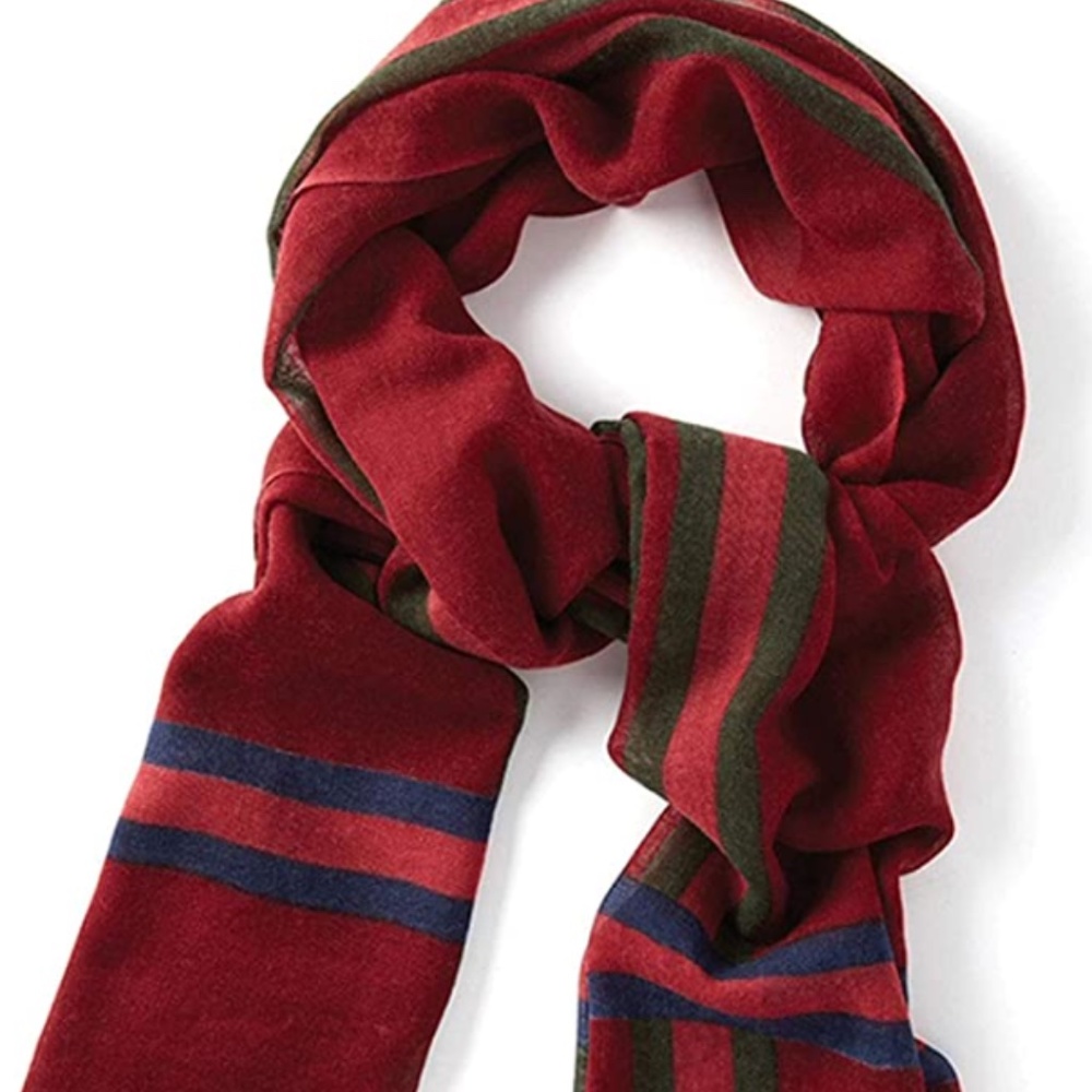 NWT - Threads Wool Scarf - Wrap - Stripes Crimson